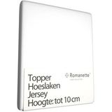 Topper Hoeslaken Romanette Wit (Jersey)-2-persoons (140/150 x 200/210/220 cm)