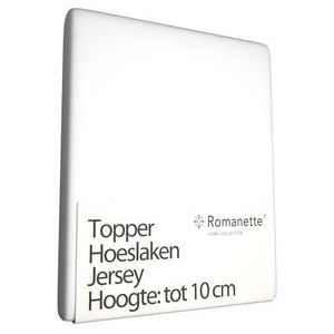Topper Hoeslaken Romanette Wit (Jersey)-2-persoons (140/150 x 200/210/220 cm)