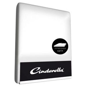 Cinderella Sundays Hoeslaken - Single Split Topper - 100% Katoen-Satijn - 2 Persoons - 200x220 cm - tot 15 cm  - Wit
