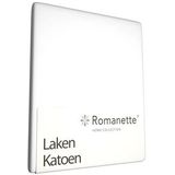 Katoenen Lakens Romanette Wit-150 x 250 cm