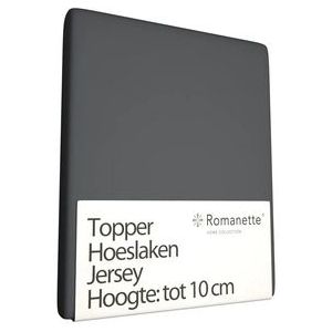 Topper Hoeslaken Romanette Antraciet (Jersey)-Lits-Jumeaux (160/180 x 200/210/220 cm)