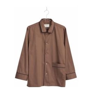HAY - Outline Pyjama L/S Shirt - Milk Chocolate - Pyjamashirt