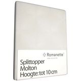 Romanette Splittopper Hoeslaken Molton Hoge hoek Wit 100% Katoen Lits-jumeaux XL 180x210