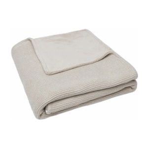 Ledikantlaken Jollein Deken Ledikant Basic Knit Nougat/Fleece-100 x 150 cm (Ledikantlaken)