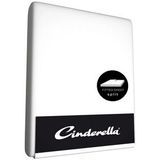 Cinderella Hoeslaken - Single Split Topper - Jersey - 180x200 /210 cm - tot 15 cm  - Wit