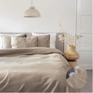Dekbedovertrek - Town&Country Boston - Taupe - 140 x 200 / 220 cm - 1-Persoons