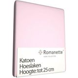 Hoeslaken Romanette Roze (Katoen)-80 x 200 cm