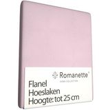 Hoeslaken Romanette Roze (Flanel)-160 x 220 cm