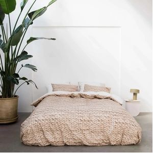 Dekbedovertrek Snurk Twirre Sand Beige Flanel-240 x 200 / 220 cm | Lits-Jumeaux