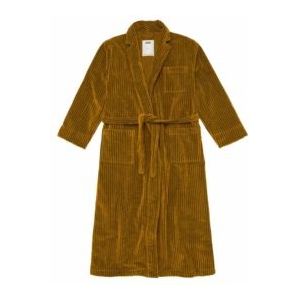 Badjas OAS Santiago Striped Velour Long Robe Geel Unisex-S/M