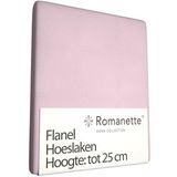 Hoeslaken Romanette Roze (Flanel)-140 x 200 cm