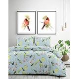 Dekbedovertrek Papillon Birdsong Grey Satijn-200 x 200 / 220 cm | 2-Persoons