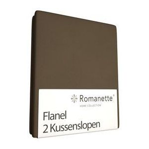 Kussenslopen Romanette Taupe (Flanel) (set van 2)