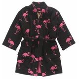 OAS - Flamingo - Badjas - Zwart - 100% Katoen - Jacquard geweven