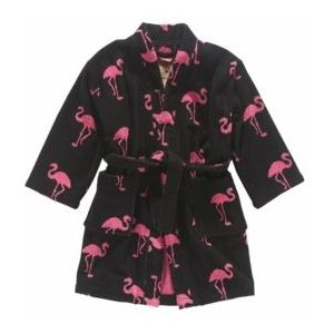 OAS - Flamingo - Badjas - Zwart - 100% Katoen - Jacquard geweven