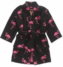 OAS - Flamingo - Badjas - Zwart - 100% Katoen - Jacquard geweven