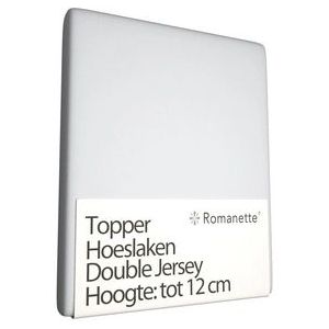 Topper Hoeslaken Romanette Silver (Double Jersey)-Lits-Jumeaux (160/180 x 200/210/220 cm)