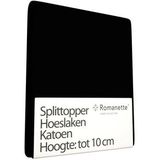 Split Topper Hoeslaken Romanette Zwart (Katoen)-180 x 210 cm