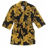 OAS - Black Octo - Badjas - Zwart - 100% Katoen - Jacquard Geweven Badstof