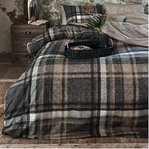 Dekbedovertrek Riviera Maison Cozy Check Brown Katoen-240 x 200 / 220 cm | Lits-Jumeaux