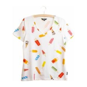 SNURK - T-Shirt V-Neck - Popsicles - Katoen