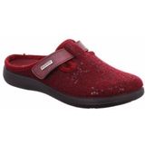 Pantoffels - Bordeaux - Vilt - Klittenbandsluiting - Rond