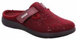 Pantoffels - Bordeaux - Vilt - Klittenbandsluiting - Rond