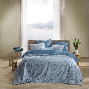 Dekbedovertrek De Witte Lietaer Henna Blue Horizon Satijn-260 x 200 / 220 cm | Extra Breed