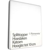 Split Topper Hoeslaken Romanette Wit (Katoen)-160 x 210 cm