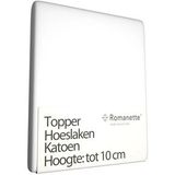 Topper Hoeslaken Romanette Wit (Katoen)-160 x 220 cm