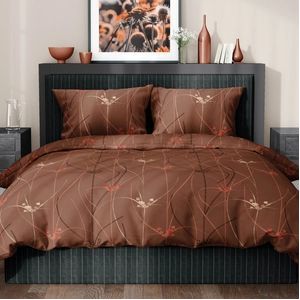 Dekbedovertrek Satin d'or Elsa Koper Bruin Satijn-260 / 270 x 200 / 220 cm | Extra Breed