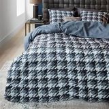 Riviera Maison Pied de Poule dekbedovertrek - Lits-Jumeaux XL - 260x200/220 - Blauw