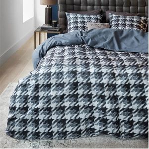 Riviera Maison Pied de Poule dekbedovertrek - Lits-Jumeaux XL - 260x200/220 - Blauw