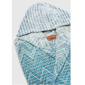 Missoni - Hooded Badjas - Petrol Multicolor - 100% Jacquard Katoen