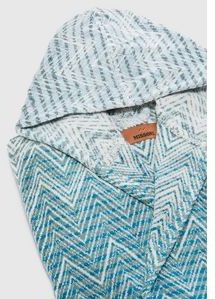 Missoni - Hooded Badjas - Petrol Multicolor - 100% Jacquard Katoen