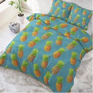 Dekbedovertrek Sleeptime Pineapples Blue Katoen-240 x 220 cm