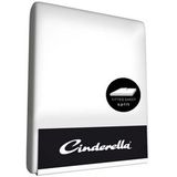 Cinderella Sundays Hoeslaken - Single Split Topper - Satijn - 180x200 cm - tot 15 cm  - Wit