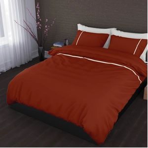 Dekbedovertrek Romanette Duchesse Rooibos Wit Flanel-240 x 200 / 220 cm | Lits-Jumeaux