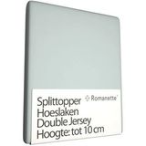 Split Topper Hoeslaken Romanette Zilvergrijs (Double Jersey)-Lits-Jumeaux (160 x 200/210/220 cm)
