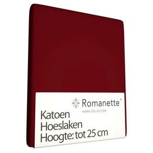 Hoeslaken Romanette Bordeaux Rood (Katoen)-90 x 220 cm