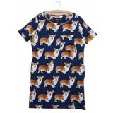 T-shirt Dress SNURK Women Corgi Navy Blue-M