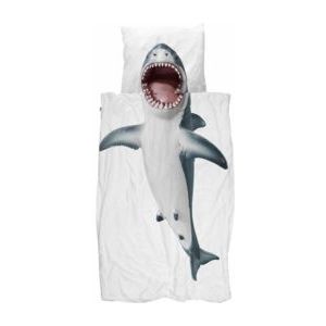 Dekbedovertrek Snurk Shark Percal Met Ritssluiting-140 x 200 / 220 cm | 1-Persoons