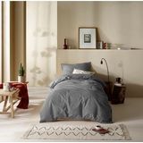 Moodit Dekbedovertrek Basil Grey - Tweepersoons - 200 x 220 cm - Katoen