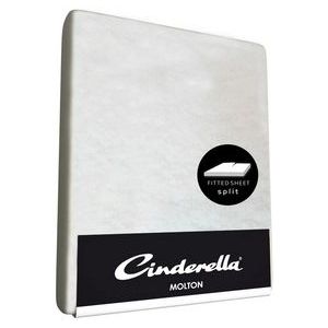 Cinderella Molton Hoeslaken - Split - 50% Katoen 50% Polyester - 200x200/210 cm - Tot 15 cm hoog - Wit