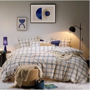 Moodit Dekbedovertrek Lipodo Cream - Lits Jumeaux - 240 x 220 cm - Katoen Flanel