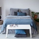 House in Style - Luca - Dekbedovertrek - Blauw Grijs - 240 x 200 / 220 cm - Lits-Jumeaux