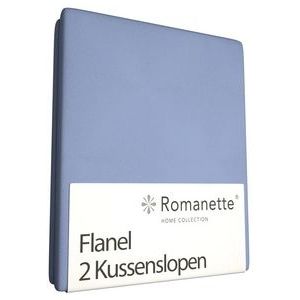 Kussenslopen Romanette Lichtblauw (Flanel) (set van 2)