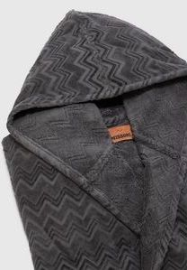 Missoni - Chalk Badjas - Antraciet Grijs - 100% Jacquard Katoenen Badstof