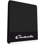 Cinderella - Hoeslaken - tot 25 cm matrashoogte - Jersey - 80/90x220 of 100x200 cm - Zwart