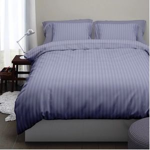 Dekbedovertrek Satin d'or Streep Lilac Satijn-240 x 200 / 220 cm | Lits-Jumeaux